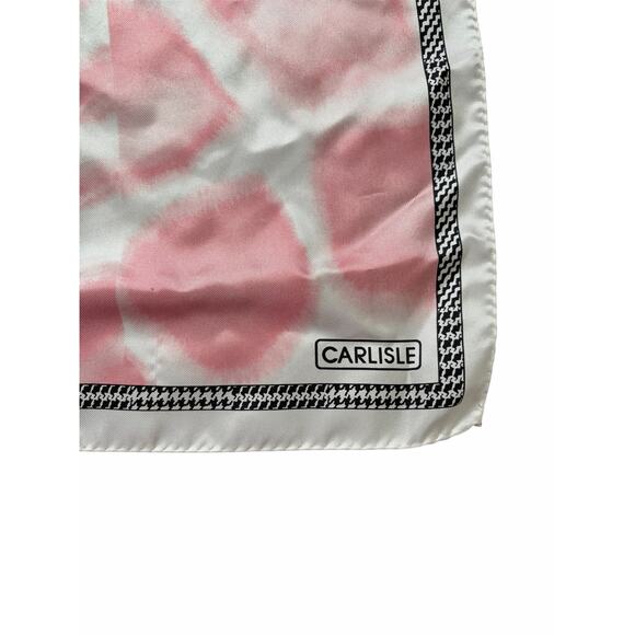 Carlisle 100% Silk Square Scarf 34x34 Pink Abstract Print Designer Accessory - Picture 4 of 13